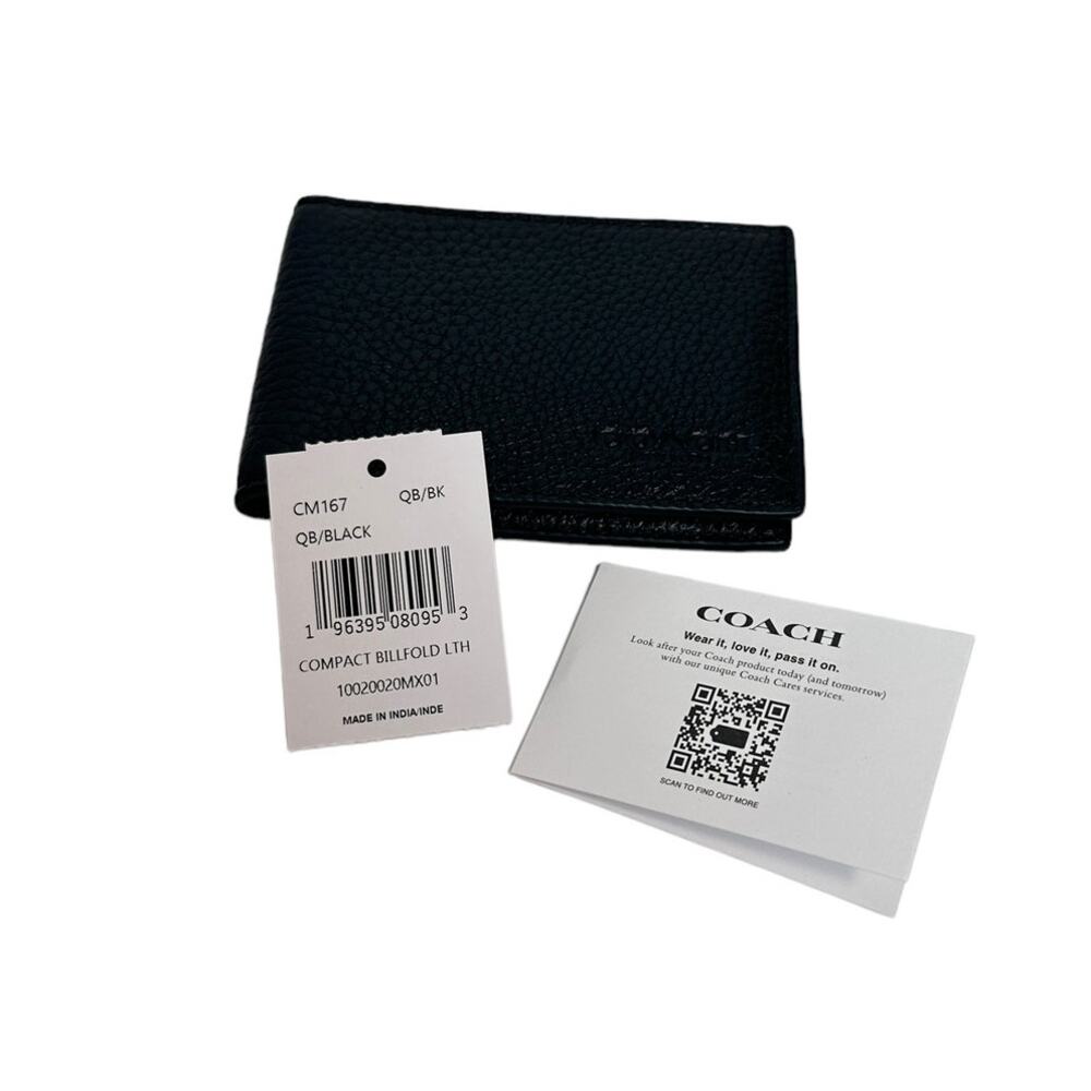Coach Compact Billfold Wallet in Gunmetal/Black - Picture 6 of 6